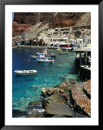 Fishing Harbour Of Oia Village, Port Of Ammoudi, Oia, Santorini (Thira), Cyclades Islands, Greece by Marco Simoni Pricing Limited Edition Print image