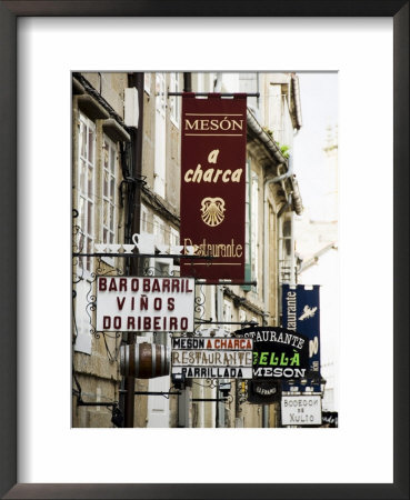 View Of Rua Do Franco, A Street Famous For Its Restaurants, Santiago De Compostela, Galicia, Spain by R H Productions Pricing Limited Edition Print image