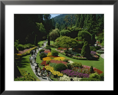 People Strolling Among Flowers Of The Sunken Garden, Butchart Gardens by Todd Gipstein Pricing Limited Edition Print image