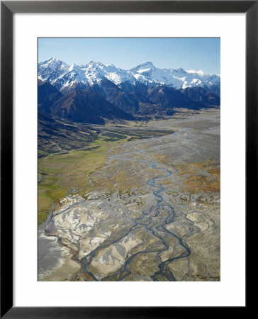 Tasman River And Ben Ohau Range, Near Mt Cook, South Canterbury, South Island, New Zealand by David Wall Pricing Limited Edition Print image