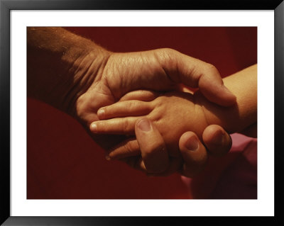 A Father Holds His Daugters Small Hand by Roy Gumpel Pricing Limited Edition Print image