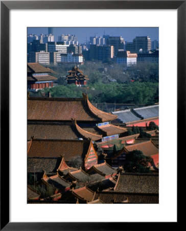 Forbidden City And Modern Buildings In Distance, Beijing, China by Martin Moos Pricing Limited Edition Print image