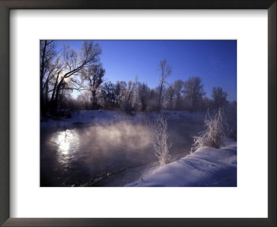 Rimed Trees And Morning Fog On Provo River, Wasatch Mountains, Utah, Usa by Howie Garber Pricing Limited Edition Print image