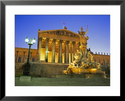 Athena Fountain And Parliament Building, Vienna, Austria by Gavin Hellier Pricing Limited Edition Print image