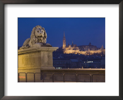Chain Bridge, Embankment River Buildings, Budapest, Hungary by Christian Kober Pricing Limited Edition Print image