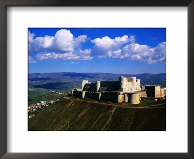 Castle On Hilltop Overlooking Village, Crac Des Chevaliers, Syria by Mark Daffey Pricing Limited Edition Print image