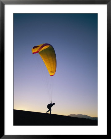 A Person Paraglides At Shiva Crater by Kate Thompson Pricing Limited Edition Print image