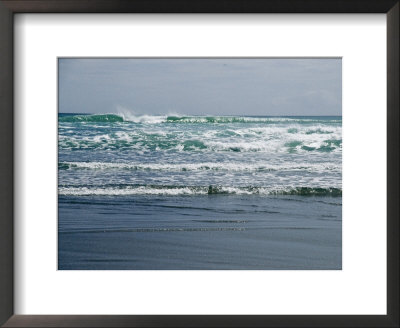 Waves Rolling On A Black Sand Beach In New Zealand by Todd Gipstein Pricing Limited Edition Print image