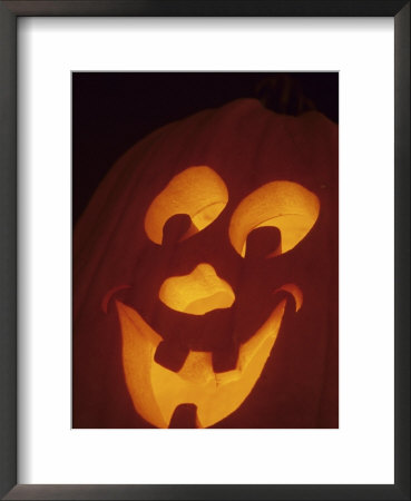 Jack-O-Lantern Lit At Halloween, Washington, Usa by John & Lisa Merrill Pricing Limited Edition Print image