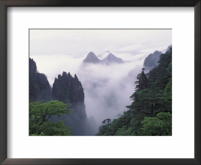 Landscape Of Mt. Huangshan (Yellow Mountain) In Mist, China by Keren Su Pricing Limited Edition Print image