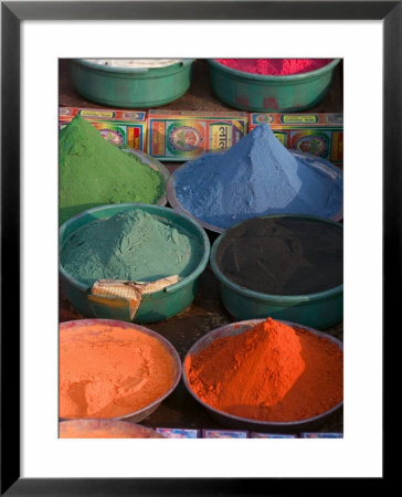 Selling Holy Color Powder At The Market, Puri, Orissa, India by Keren Su Pricing Limited Edition Print image