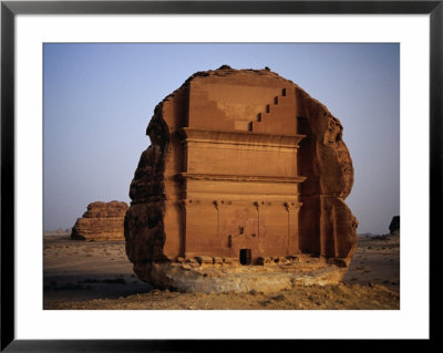 Qasr Farid Tomb, Carved From Single Large Outcrop Of Rock, Madain Salah, Al Madinah, Saudi Arabia by Tony Wheeler Pricing Limited Edition Print image