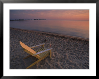 Beach Chair Facing The Water At Twilight by Bill Hatcher Pricing Limited Edition Print image