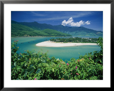 Elevated View Of A Sandy Strip Of Land With White Beaches And Emerald Waters by Steve Raymer Pricing Limited Edition Print image