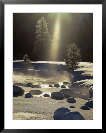 Steam Rises Off The Snow-Covered River by Phil Schermeister Pricing Limited Edition Print image