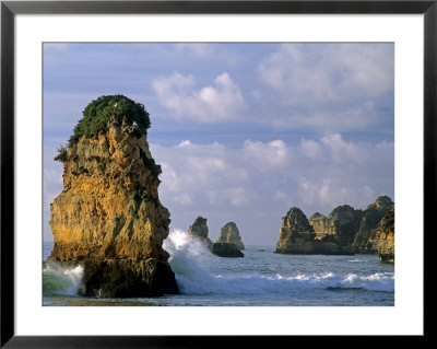 Seastacks In Atlantic Ocean Off Of Praia De Ana Beach, Lagos, Portugal by John & Lisa Merrill Pricing Limited Edition Print image