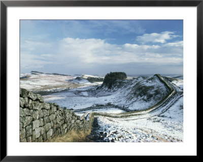 Hadrian's Wall, Unesco World Heritage Site, In Snowy Landscape, Northumberland, England by Adam Woolfitt Pricing Limited Edition Print image