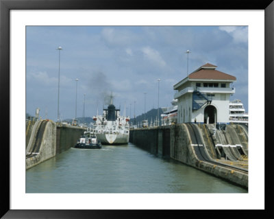 Tugboat Guiding Ship Through A Lock, Panama Canal by James P. Blair Pricing Limited Edition Print image