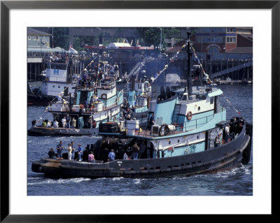 Tugboats Parade Of The Seattle Maritime Festival, Elliott Bay, Washington, Usa by William Sutton Pricing Limited Edition Print image
