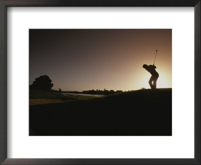 A Man Plays A Game Of Golf At Twilight by Tino Soriano Pricing Limited Edition Print image