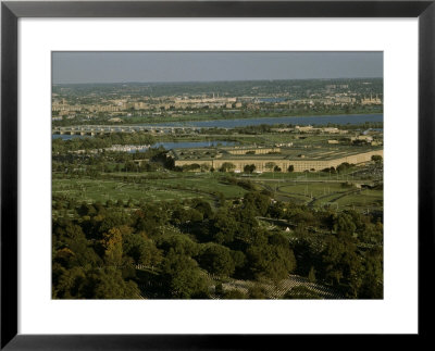 Aerial View Of The Pentagon Building And Arlington Cemetery, Virginia by Kenneth Garrett Pricing Limited Edition Print image