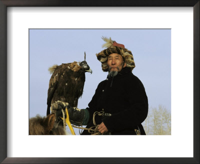 A Mongolian Eagle Hunter In Kazakhstan by Ed George Pricing Limited Edition Print image