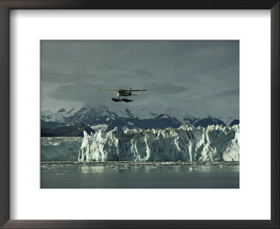 A Floatplane Traverses Columbia Glacier And Prince William Sound by George F. Mobley Pricing Limited Edition Print image
