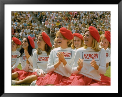 Females During Rally At Ucla For California Repub. Governor Candidate Ronald Reagan During Campaign by John Loengard Pricing Limited Edition Print image
