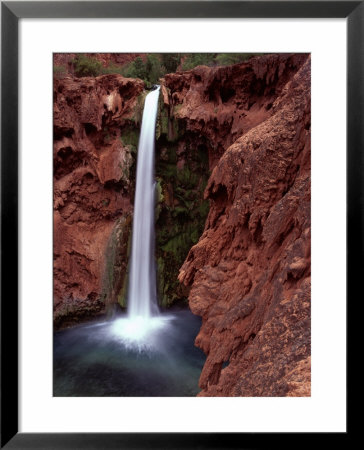 Mooney Falls In Parched Desert Of Havasupai Reservation, Havasu Canyon, Arizona, Usa by Jerry Ginsberg Pricing Limited Edition Print image