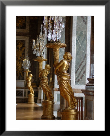 Hall Of Mirrors And Gold Statues, Versailles, France by Lisa S. Engelbrecht Pricing Limited Edition Print image
