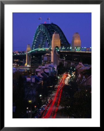 Miller's Point And The Harbour Bridge At Dusk, Sydney, Australia by Greg Elms Pricing Limited Edition Print image