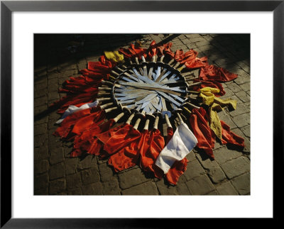 Kung Fu Swords With Colored Flags, Used At The Ta Gou Academy by Eightfish Pricing Limited Edition Print image