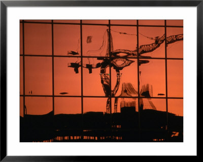 Reflection Of Crane On Window, Calgary, Canada by Rick Rudnicki Pricing Limited Edition Print image