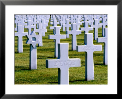 Star Of David And Crucifixes In American Cemetery, Omaha Beach, France by Izzet Keribar Pricing Limited Edition Print image
