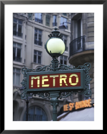 Metro Signage In Paris, France by Bill Bachmann Pricing Limited Edition Print image