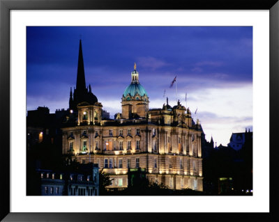 The Bank Of Scotland Illuminated At Night, Edinburgh, United Kingdom, Scotland by Jonathan Smith Pricing Limited Edition Print image