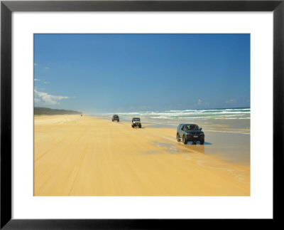 Four Wheel Drives, Seventy Five Mile Beach, Fraser Island, Queensland, Australia by David Wall Pricing Limited Edition Print image