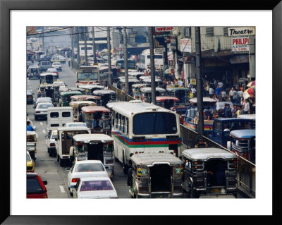 Traffic In Inner City, Manila, Philippines by Oliver Strewe Pricing Limited Edition Print image