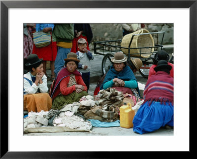 Aymara Indian Women Sitting Together, Puno, Peru by Eric Wheater Pricing Limited Edition Print image