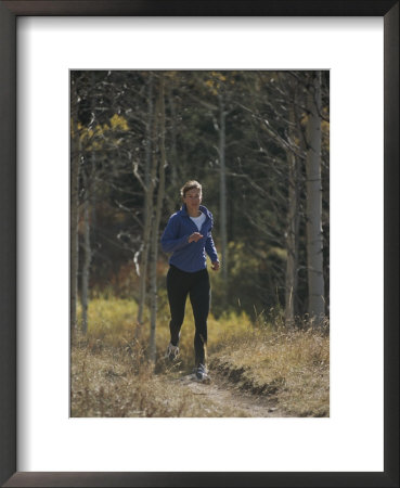 A Runner Takes An Autumn Jog Along Cache Creek by Bobby Model Pricing Limited Edition Print image