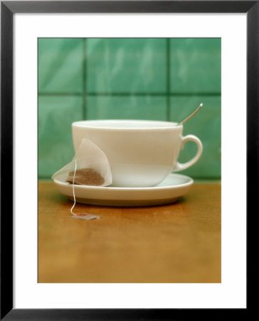 White Teacup And A Tea Bag by Astrid Fruh Pricing Limited Edition Print image