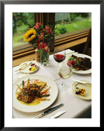 An Attractively Prepared Meal Is Served At The Emerald Lake Lodge by Michael Melford Pricing Limited Edition Print image