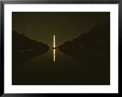 Washington Monument Reflected In Reflecting Pool, Night View by Brian Gordon Green Pricing Limited Edition Print image
