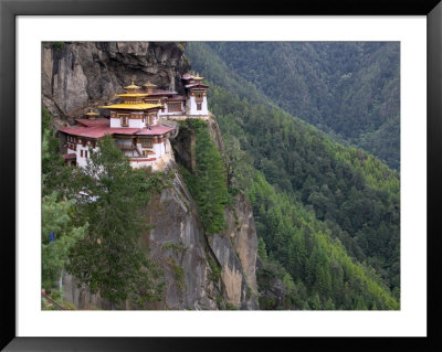 Taktsang (Tiger's Nest) Dzong Perched On Edge Of Steep Cliff, Paro Valley, Bhutan by Keren Su Pricing Limited Edition Print image