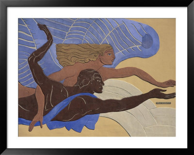 Relief Sculpture Depicting A Man And Woman Swimming Or Flying by Richard Nowitz Pricing Limited Edition Print image