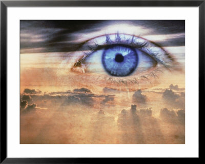 Double Exposure Of Human Eye And Sunset by Whitney & Irma Sevin Pricing Limited Edition Print image