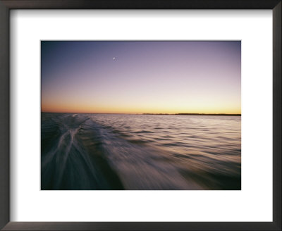 A View From A Speeding Boat As It Leaves A Wake At Twilight by Skip Brown Pricing Limited Edition Print image