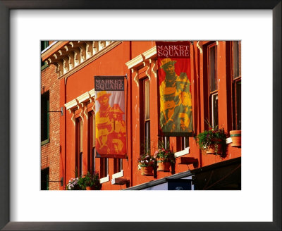 Banners And Shop Facades, Market Square, Victoria, Canada by David Tomlinson Pricing Limited Edition Print image