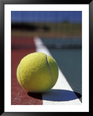 Tennis Ball Resting On The Out-Of-Bounds Line by Fogstock Llc Pricing Limited Edition Print image