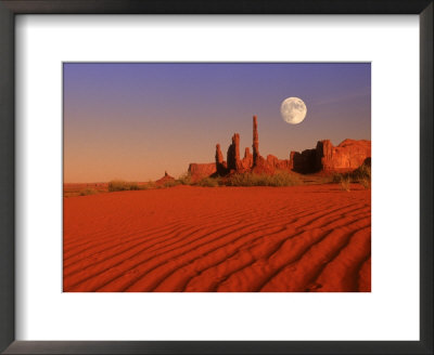 Totem Pole Buttes And Moon, Monument Valley, Ut by Michael Howell Pricing Limited Edition Print image
